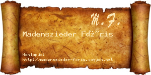 Madenszieder Fóris névjegykártya